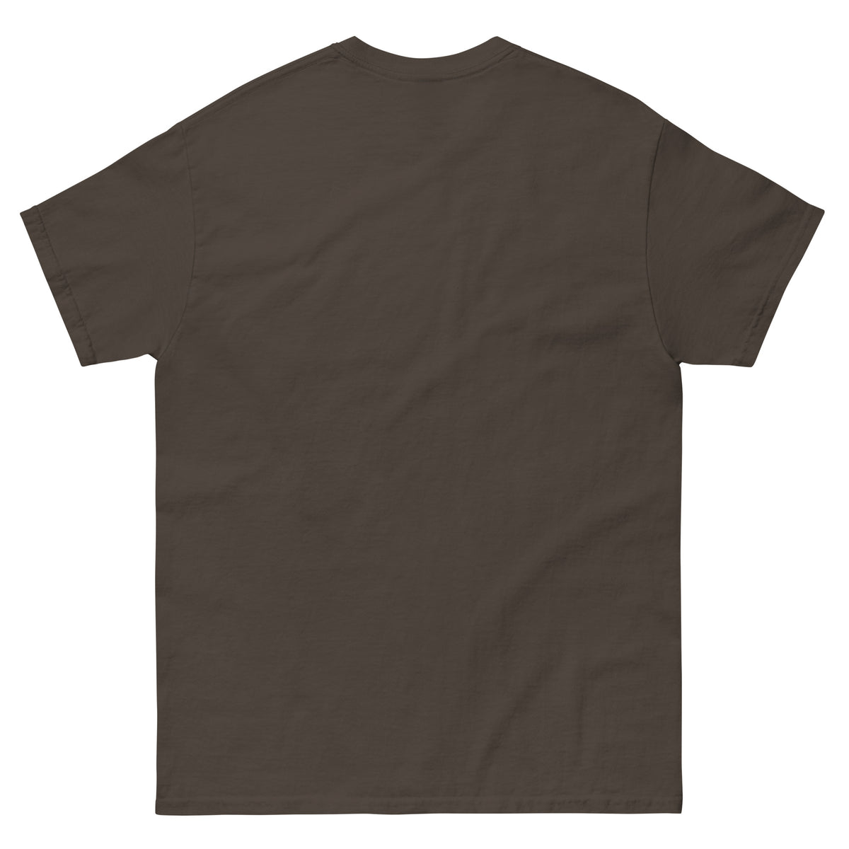 Bigfert Bigfoot tarot t shirt back view, plain dark chocolate brown with no print