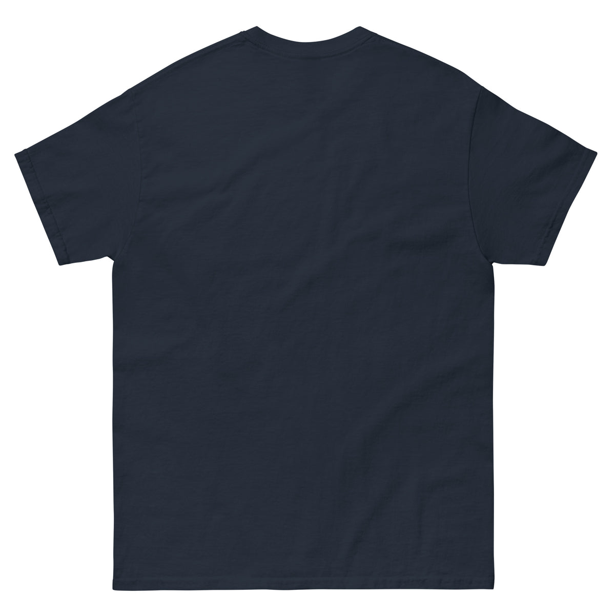back view of navy blue sasquatch cryptozoology shirt