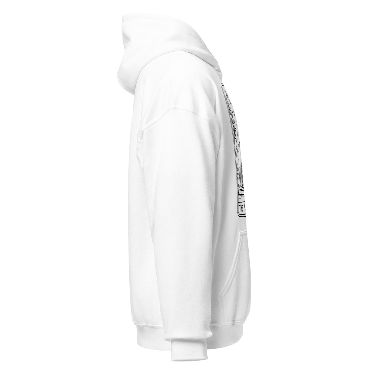 right view of white hoodie