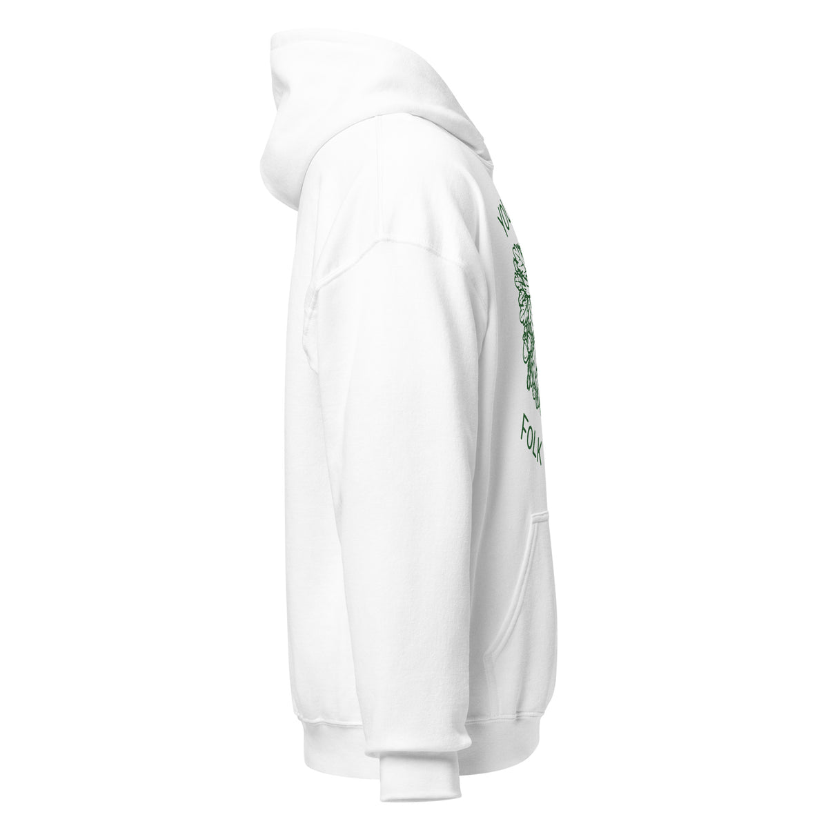white hoodie opposite side view minimal casual clothing Strange & Twisted