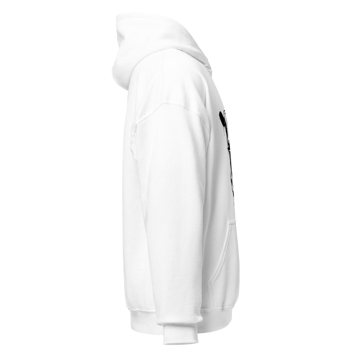 alien riding cow hoodie right side view, minimal white side