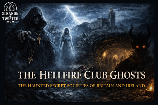 Spooky horror style image depicting the Hellfire Club Ghosts and secret society rituals beneath West Wycombe Park, symbolising Britain’s most infamous haunted elite society