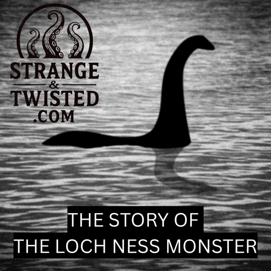 A black and white photo of Nessie the Loch Ness monster from Scottish folklore