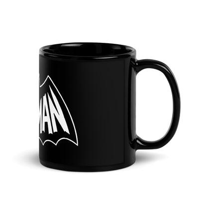 Spooky cryptid coffee mug with vintage Mothman design and paranormal typography on black ceramic mug