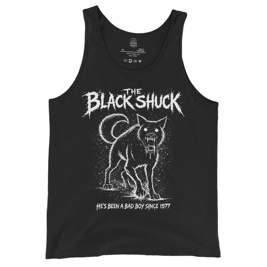black shuck cryptid tank top fierce black dog folklore creature design horror aesthetic clothing
