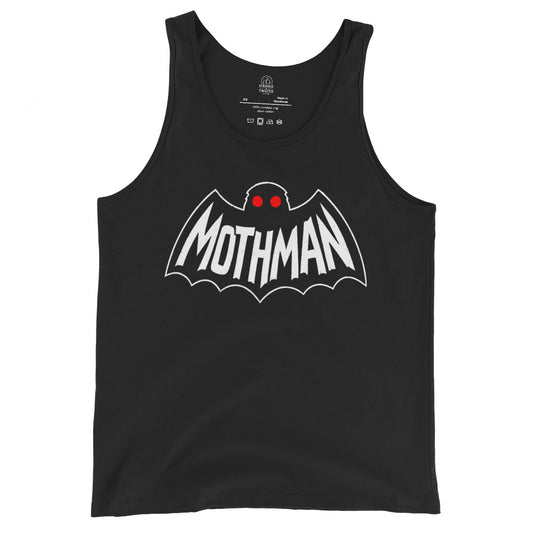 mothman tank top cryptid bat logo glowing red eyes paranormal design black clothing