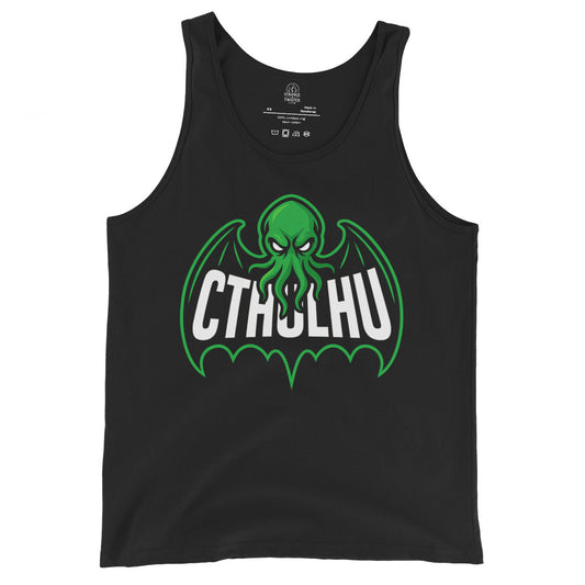 cthulhu tank top cosmic horror eldritch logo lovecraft mythos design black clothing