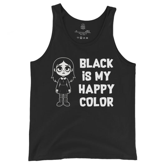 black is my happy color tank top goth girl minimalist emo aesthetic design black clothing
