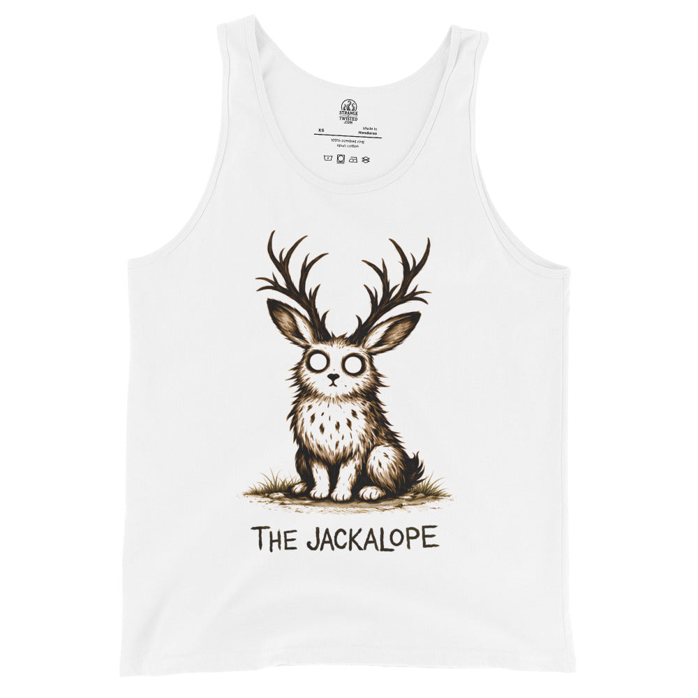Jackalope cryptid illustration tank top with mythical creature artwork
