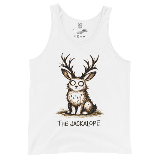 Jackalope cryptid illustration tank top with mythical creature artwork