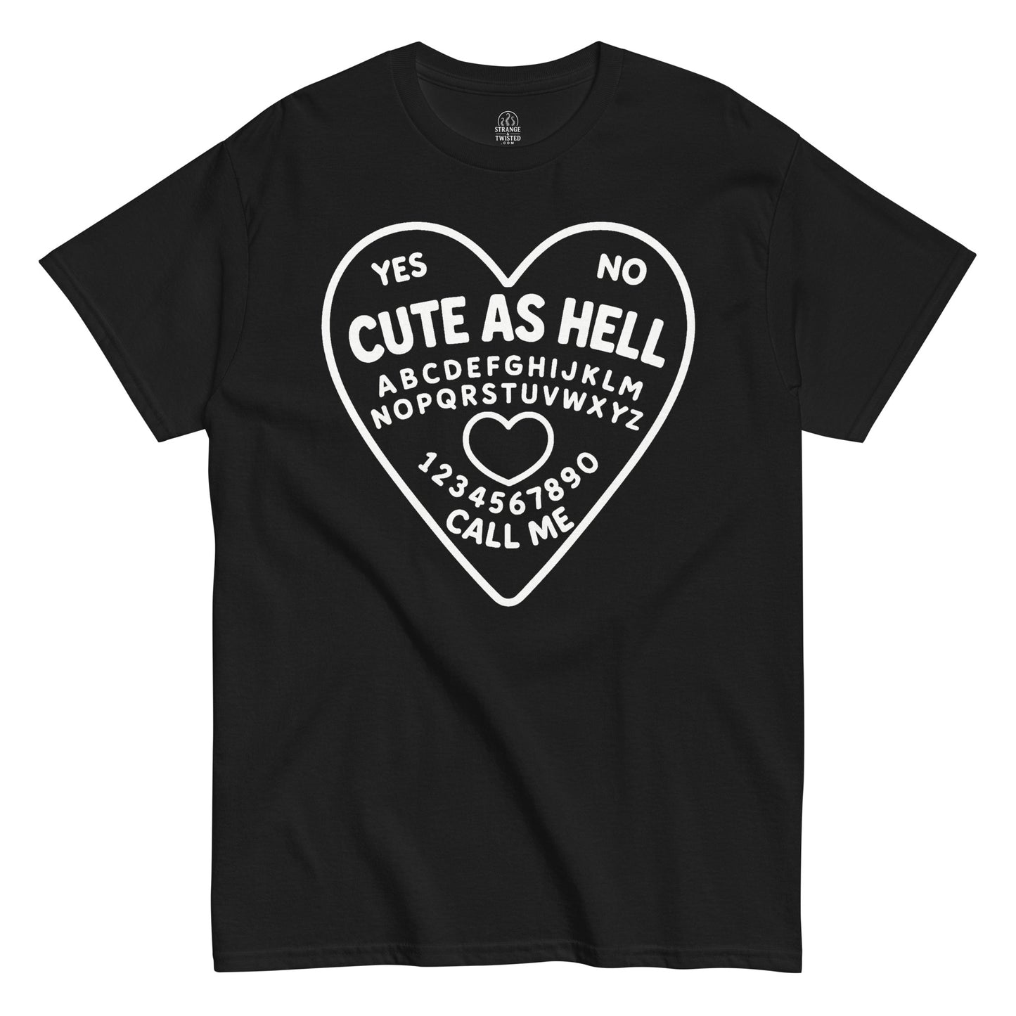 Black Cute As Hell Ouija Board T-Shirt design gothic occult — Strange And Twisted