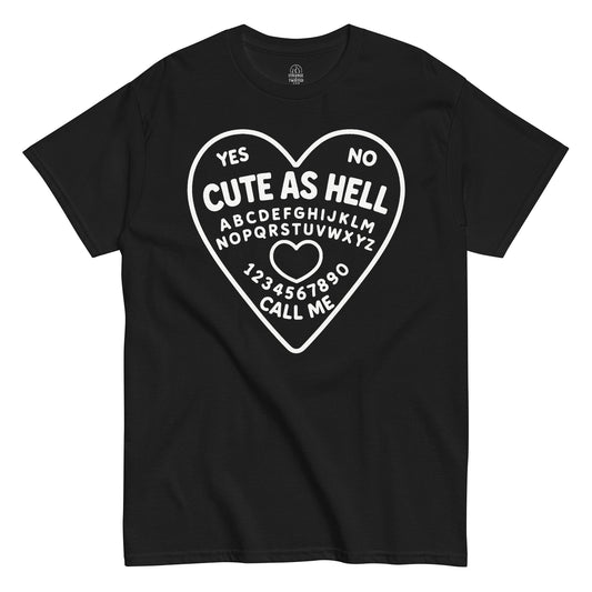 Black Cute As Hell Ouija Board T-Shirt design gothic occult — Strange And Twisted