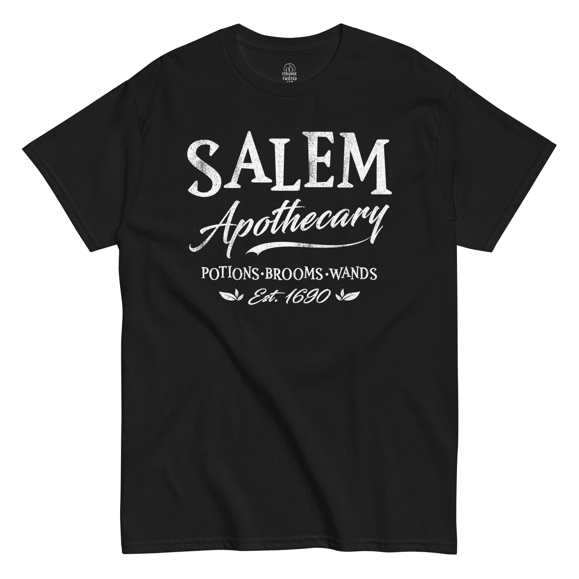 Front black Salem Apothecary WitchcraftT-shirt – StrangeAndTwisted