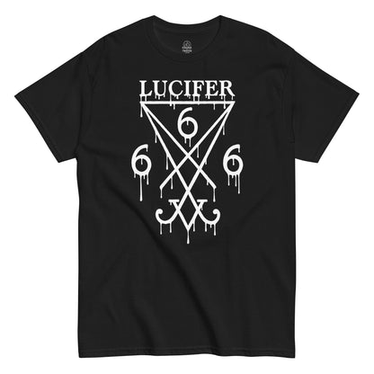 Black Sigil of Lucifer 666 occult T-shirt by Strange And Twisted