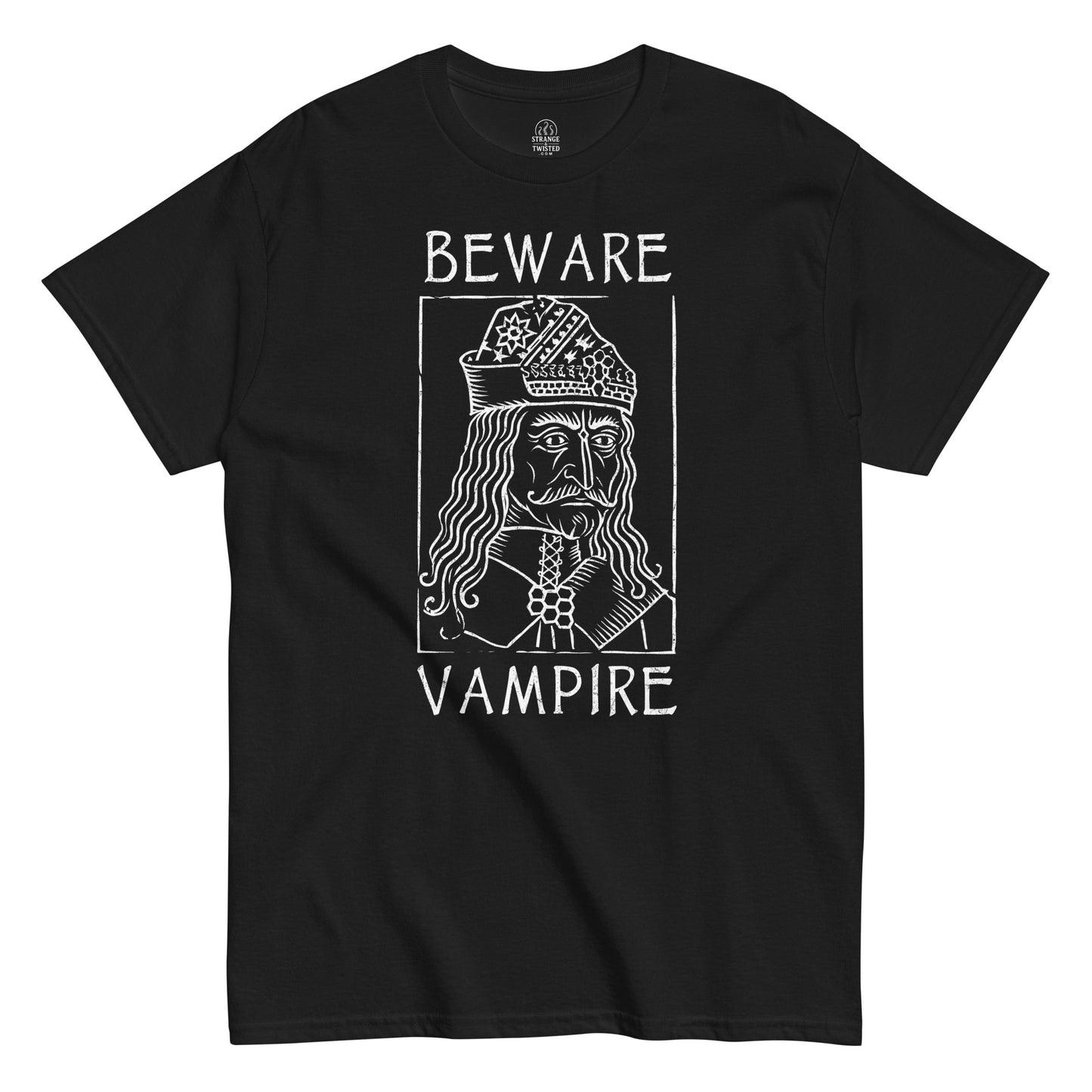 Beware Vampire Vlad the Impaler gothic horror T-shirt in black