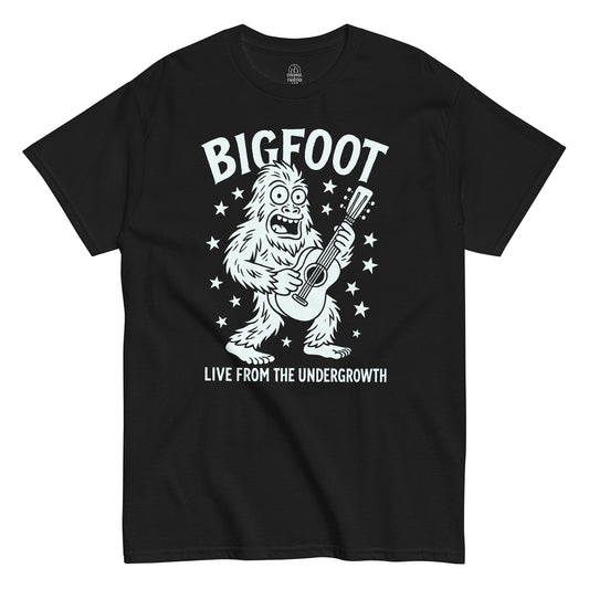 T-shirt Humour Guitar Sasquatch Bigfoot - Pour Groupe De Rock, Musique - Taille Au Choix - Noir