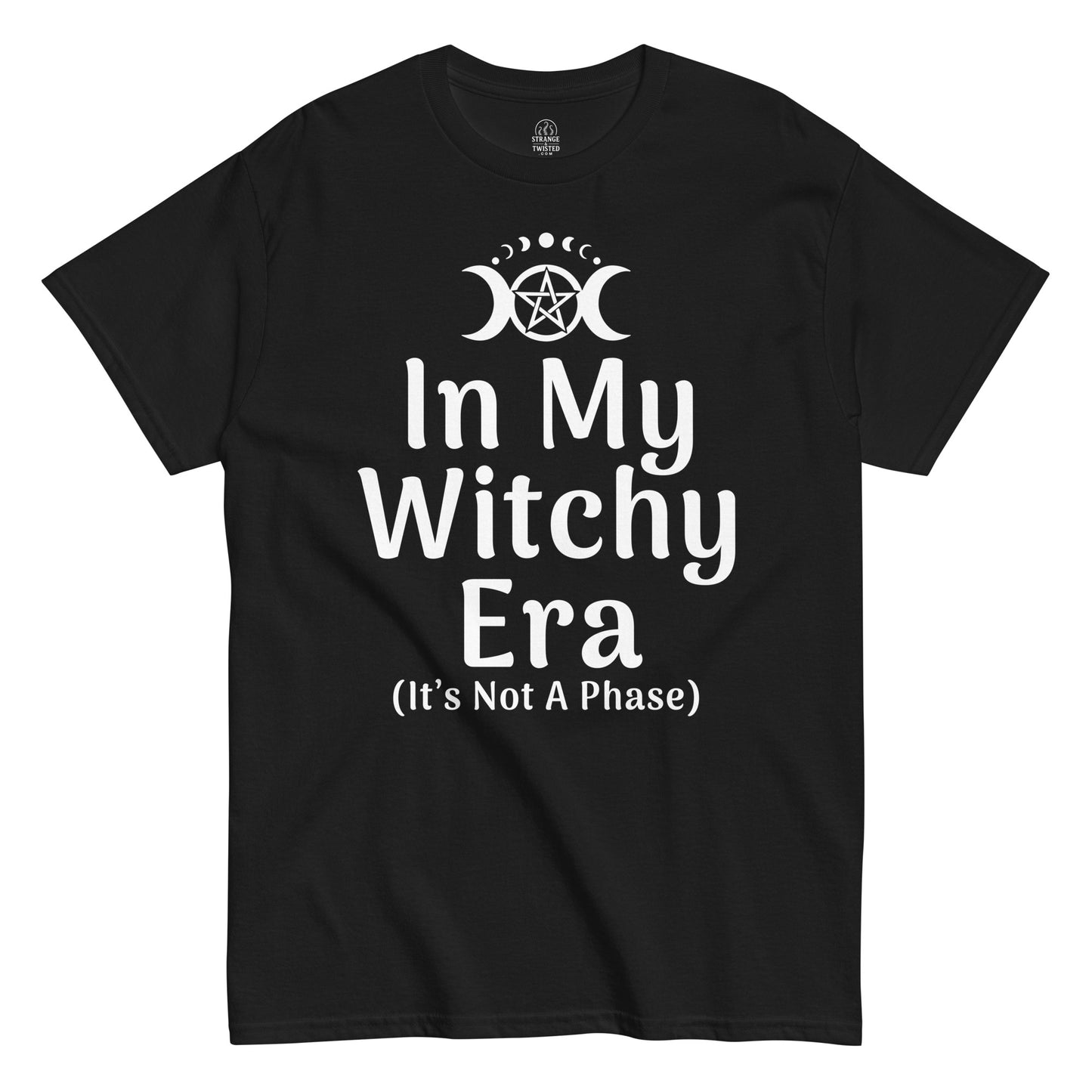 in my witchy era t shirt triple moon pentagram design gothic witch aesthetic occult clothing bold text