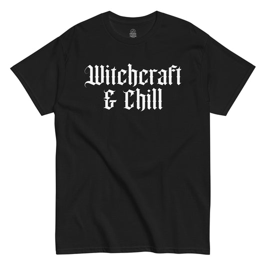 witchcraft and chill gothic t shirt bold occult typography dark aesthetic clothing
