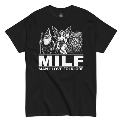 man i love folklore t shirt gnome fairy green man design mythology folklore artwork black clothing