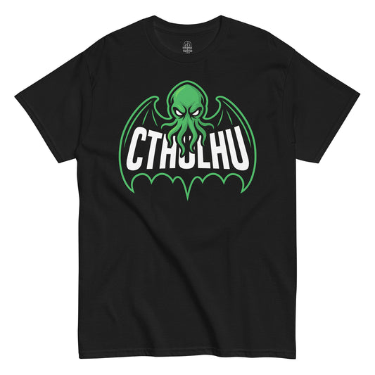 cthulhu t shirt cosmic horror eldritch logo design lovecraft mythos black clothing