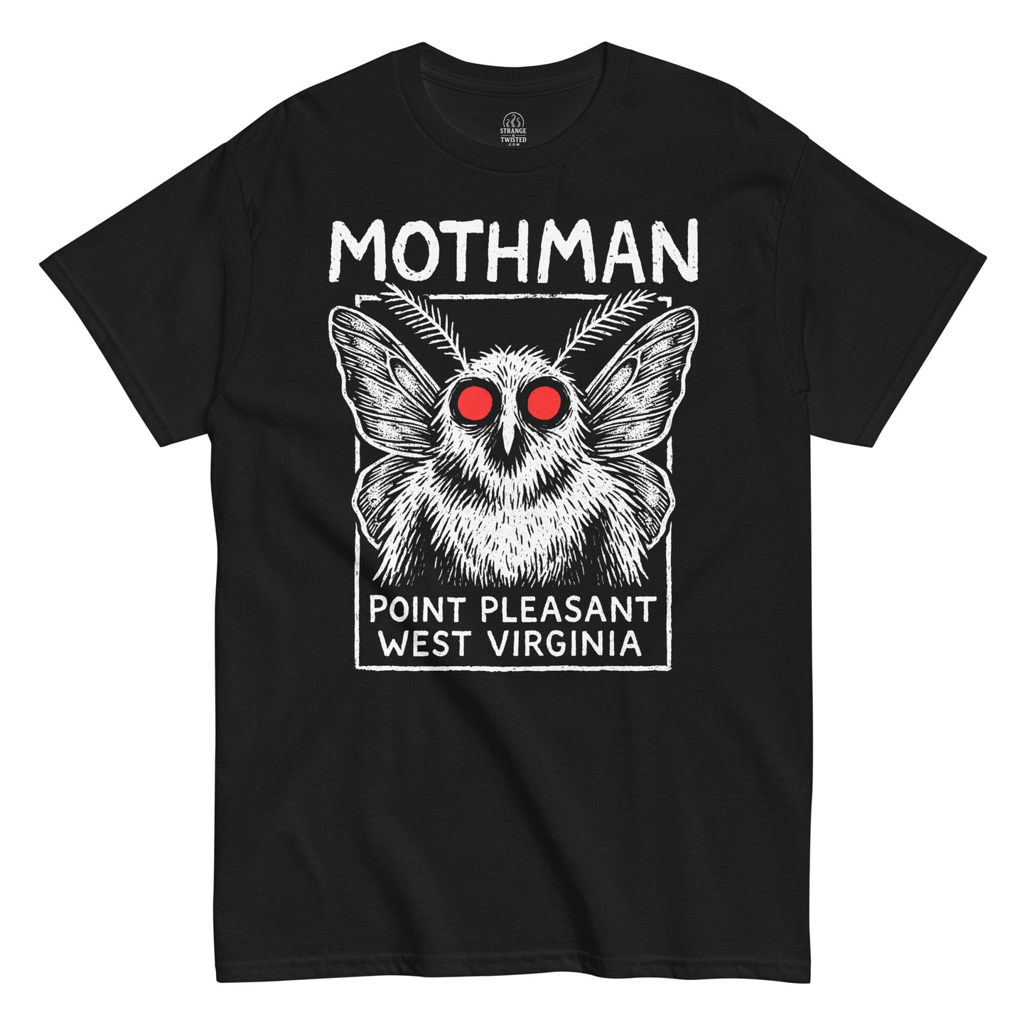 Black Mothman T-Shirt Point Pleasant design for cryptid fans, Black, Unisex