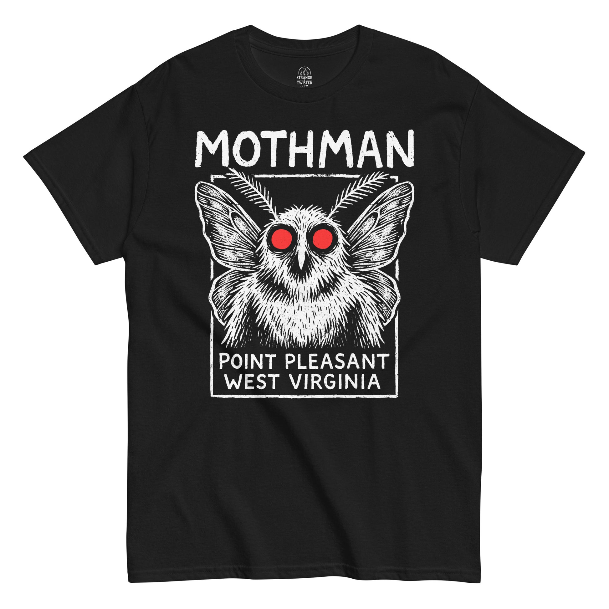 Black Mothman T-Shirt Point Pleasant design for cryptid fans, Black, Unisex