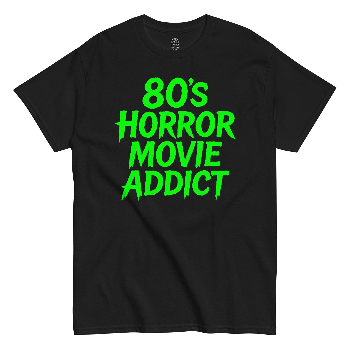 80's Horror Movie Fan T-Sjirt, in black, Unisex, front view