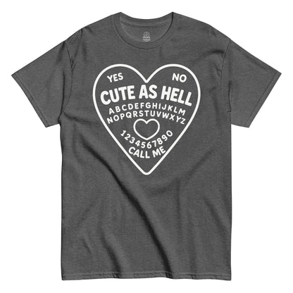 Cute As Hell Ouija Board T-Shirt grey gothic alternative fashion design — Strange & Twisted
