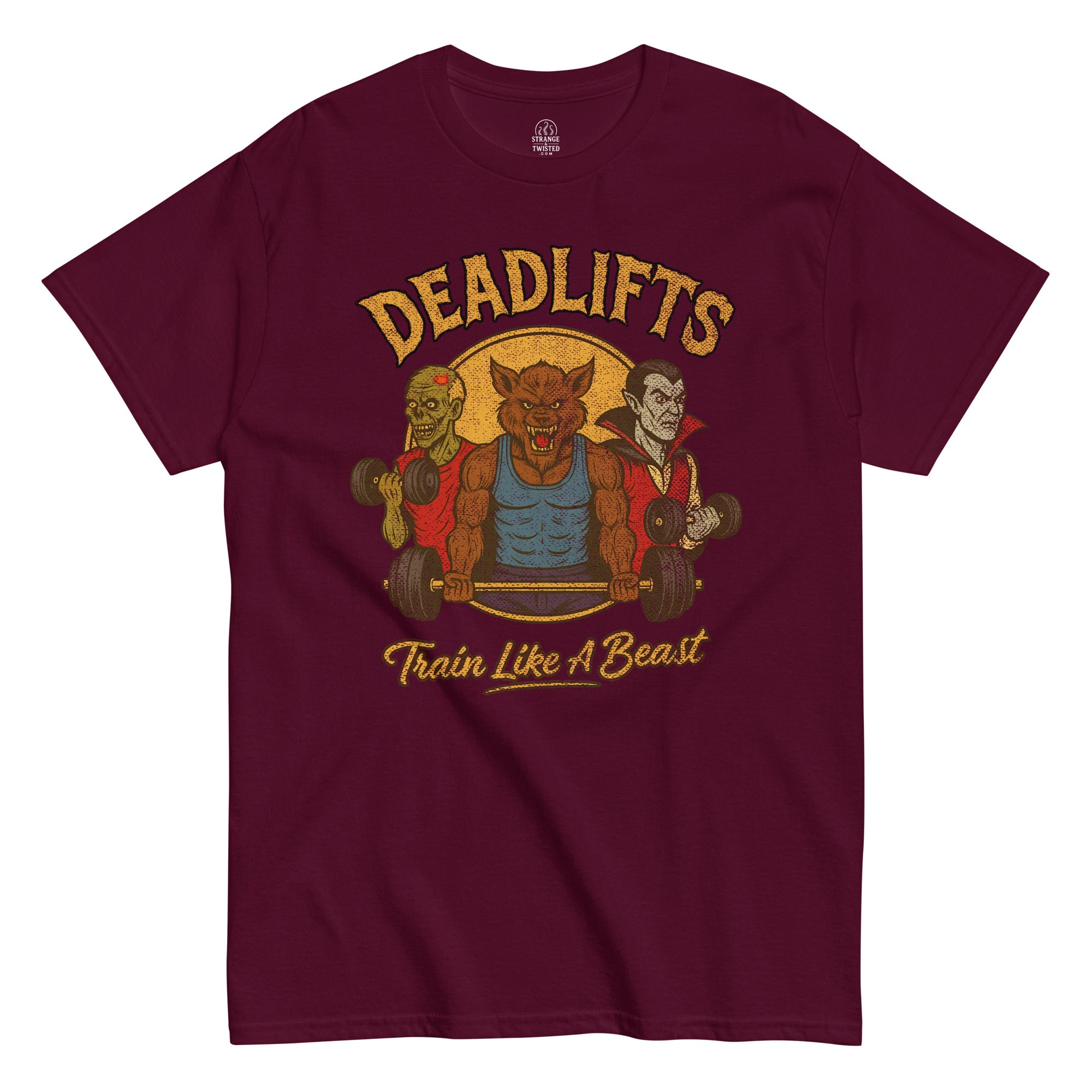 Deadlifts Train Like A Beast | Funny Horror Gym T-Shirt