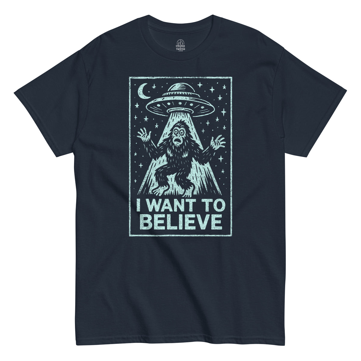 I want to believe tee funny Sasquatch ufo t-shirt for cryptid fans2