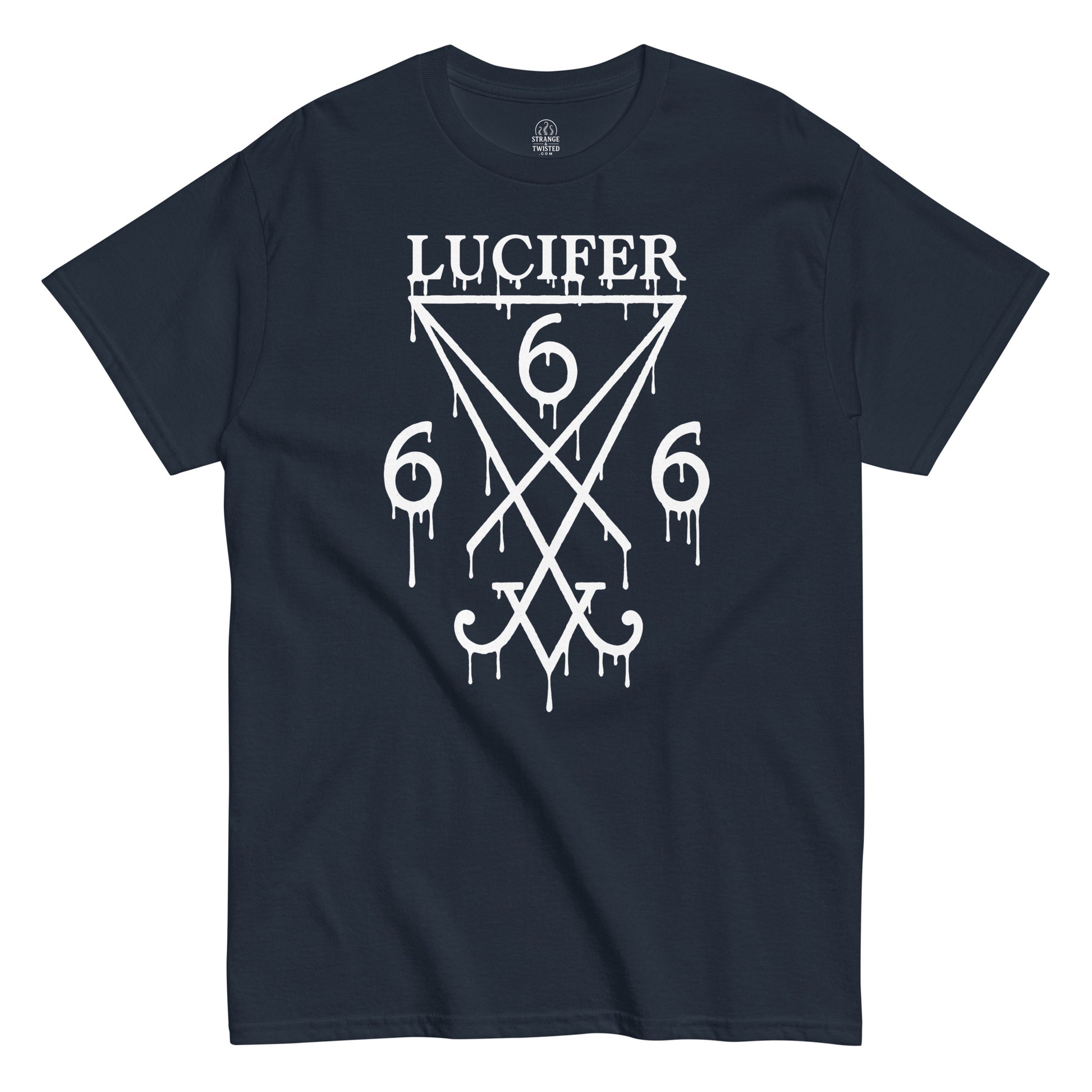 Navy Lucifer sigil gothic witchcraft shirt Strange & Twisted