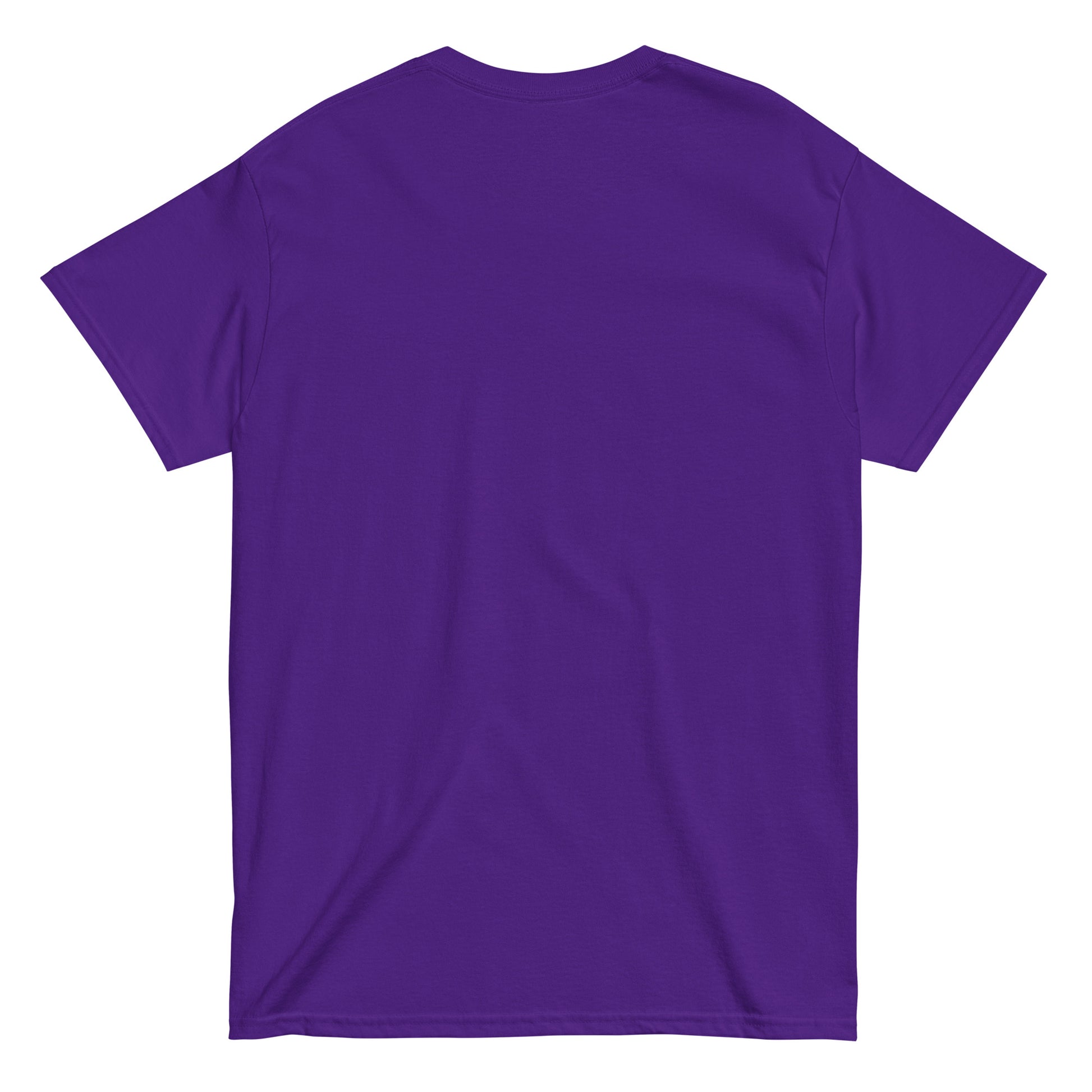 Back view purple Orwell T-shirt plain with no artwork