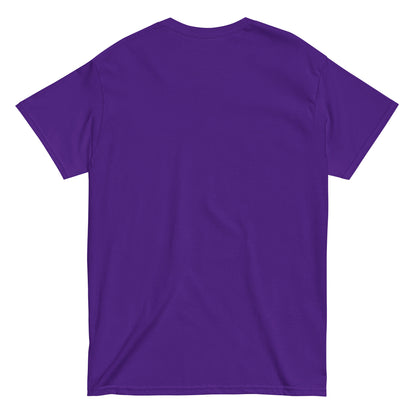 Back view purple Orwell T-shirt plain with no artwork