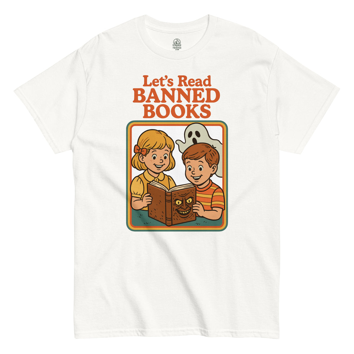 Let’s read banned books t-shirt funny 70’s retro children’s book cover parody tee3