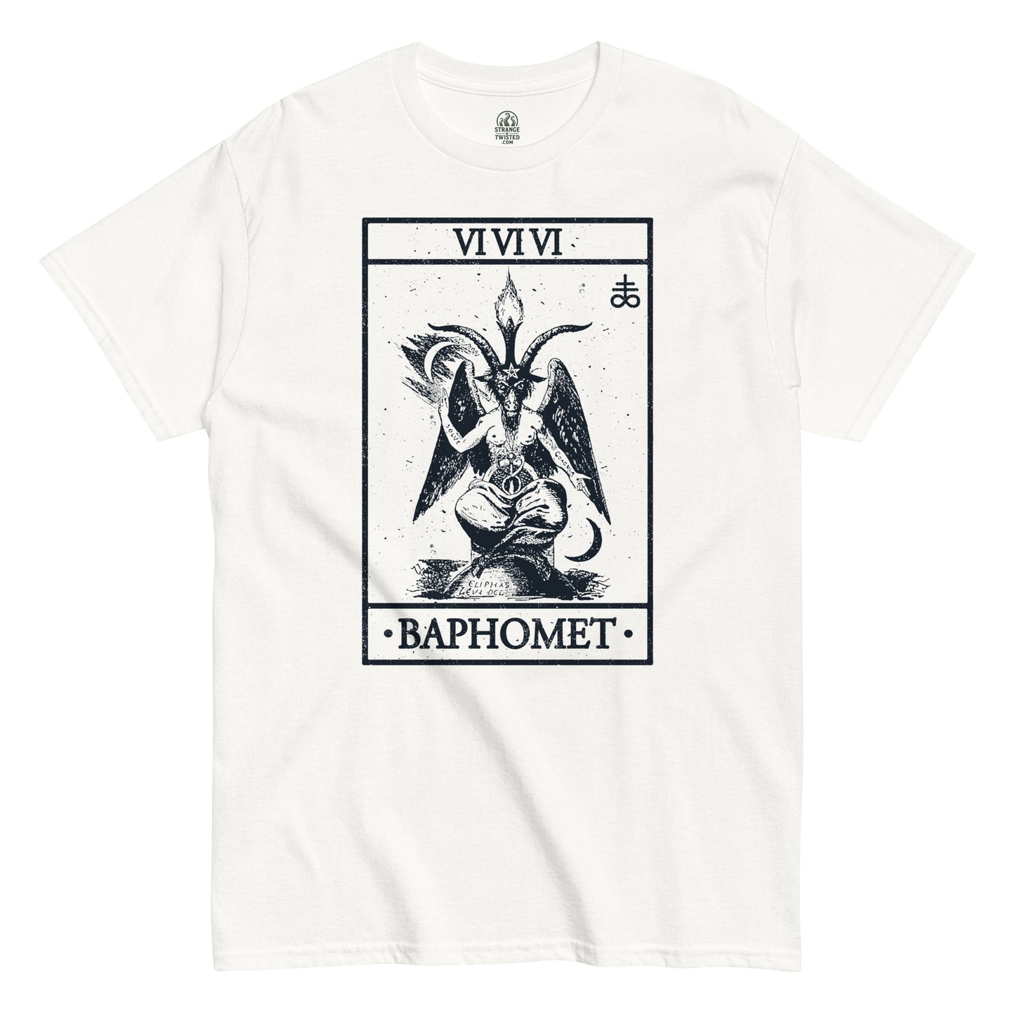 Baphomet Occult Tarot Card T-Shirt white | Strange & Twisted