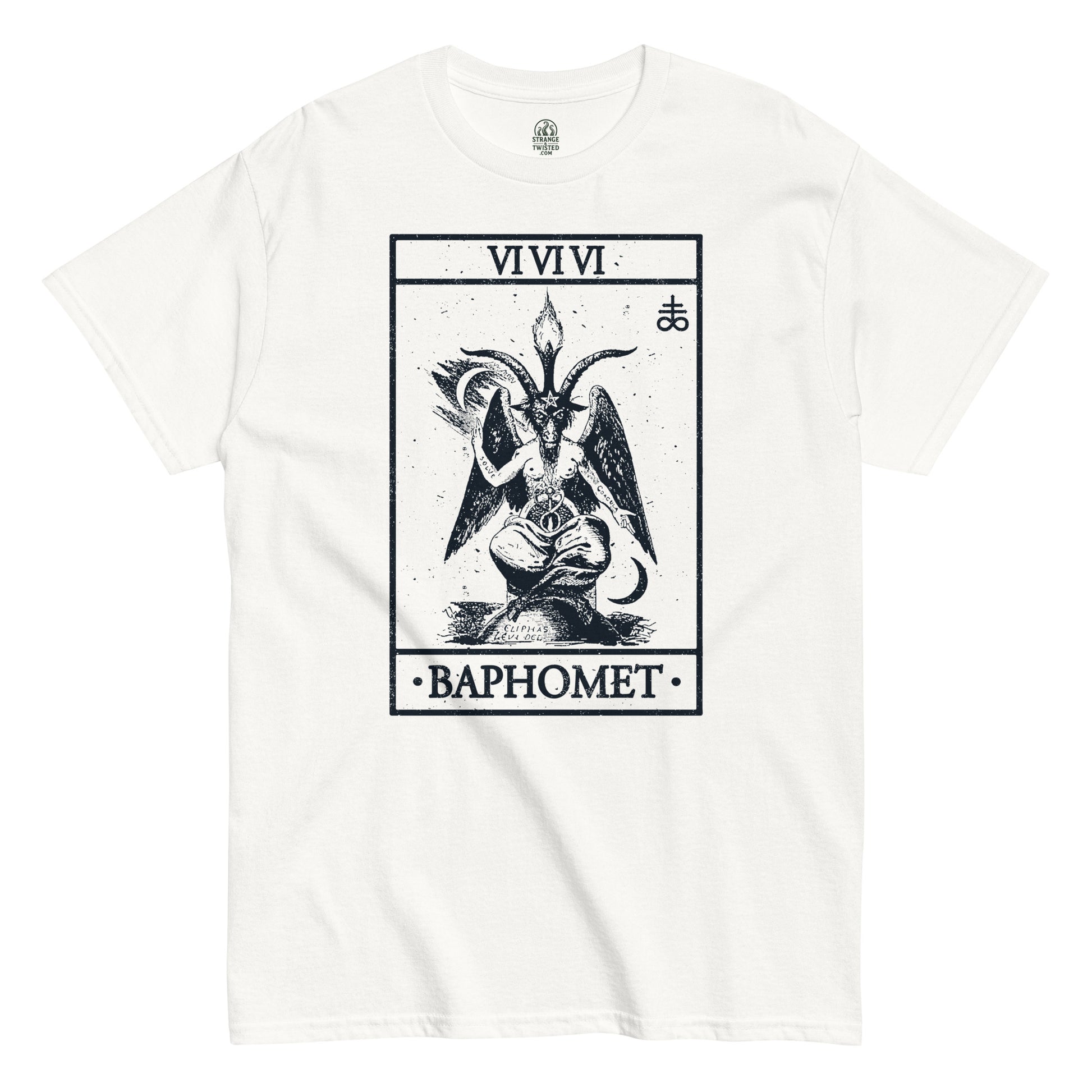 Baphomet Occult Tarot Card T-Shirt white | Strange & Twisted