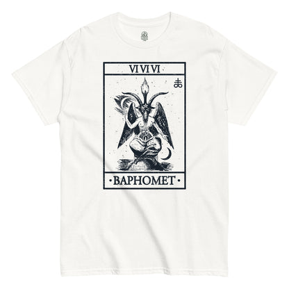 Baphomet Occult Tarot Card T-Shirt white | Strange & Twisted