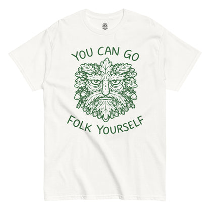 you can go folk yourself funny folklore t shirt green man design pagan nature spirit white clothing