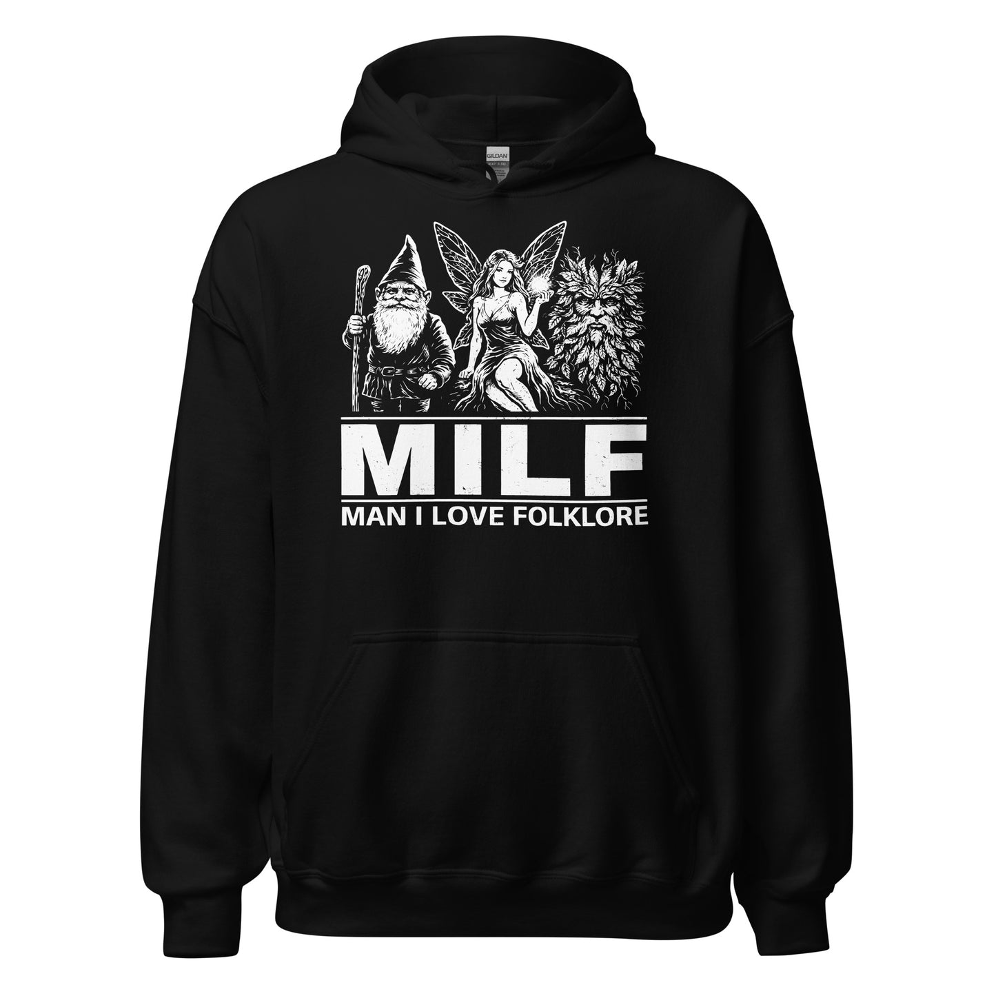 man i love folklore hoodie gnome fairy green man design mythology folklore artwork black clothing
