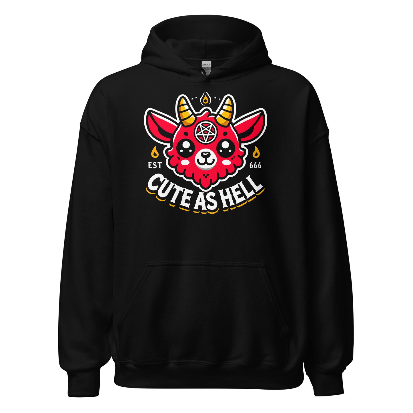 cute as hell hoodie baby baphomet occult gothic kawaii design black clothing