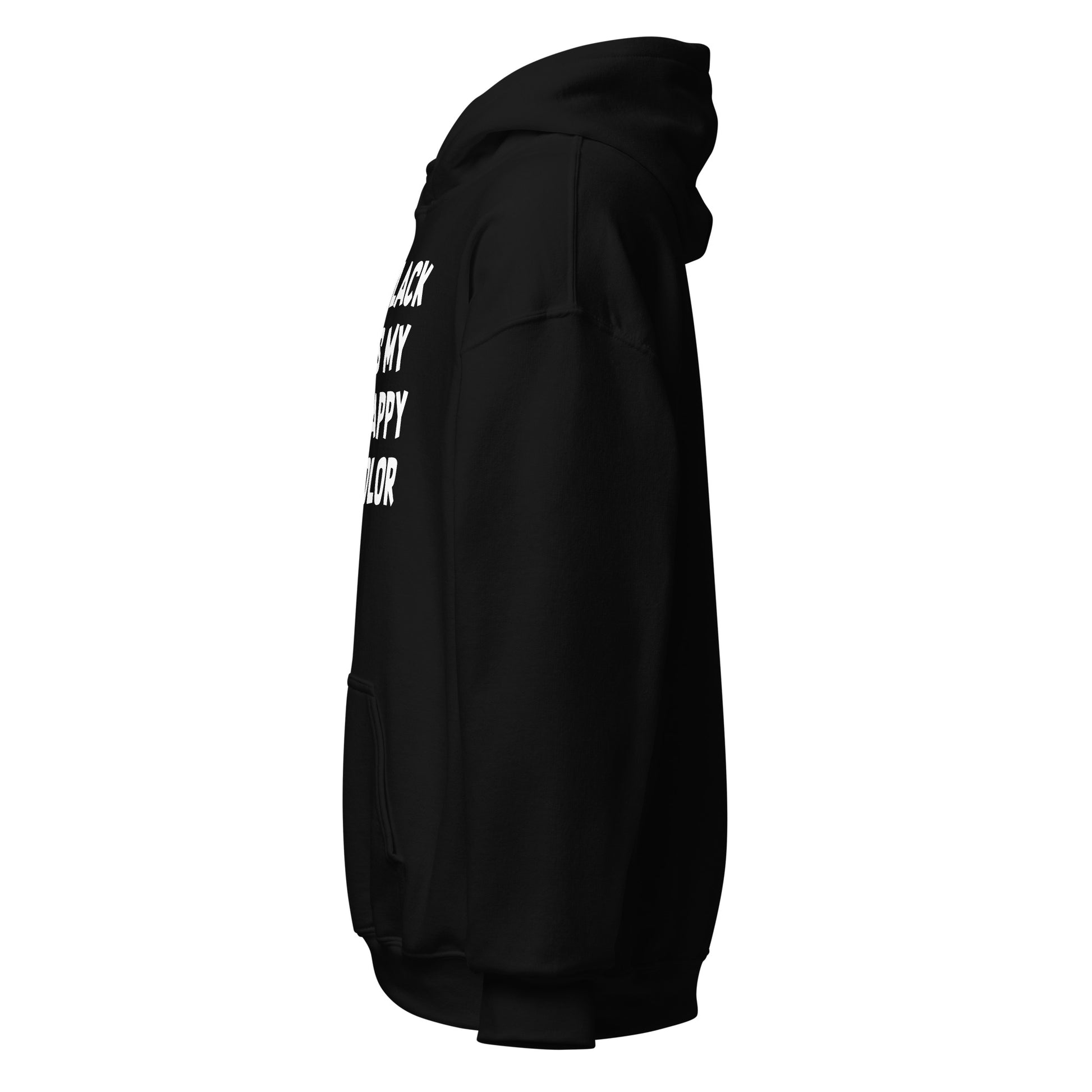 black hoodie side view goth minimalist clothing emo aesthetic Strange & Twisted