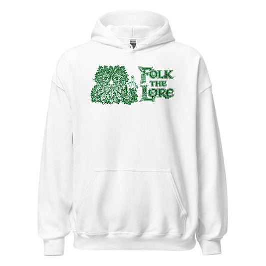 folk the lore green man hoodie folklore pagan nature spirit design detailed woodland face white clothing