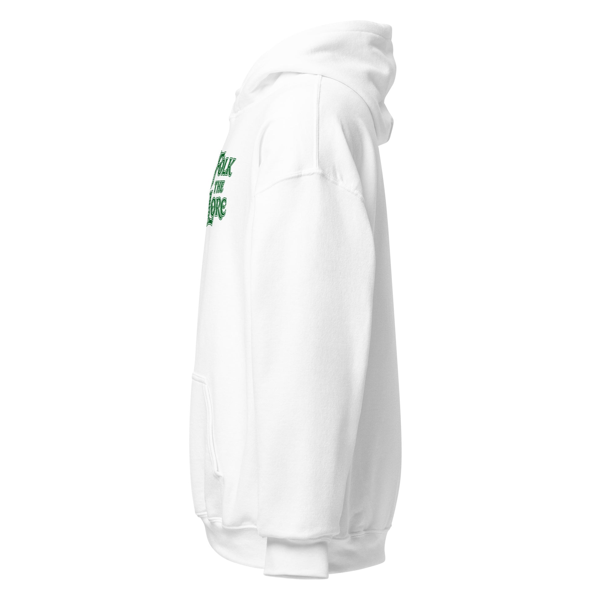 white hoodie side view minimal casual clothing Strange & Twisted