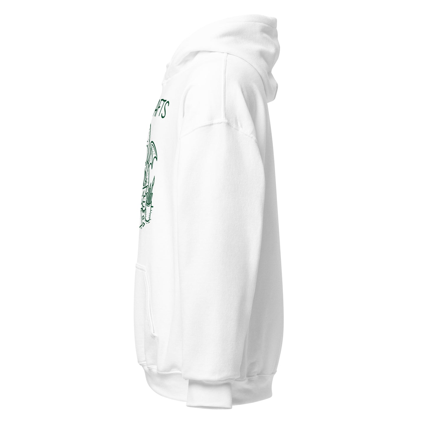 Lovecraft hoodie left side view, clean white side profile