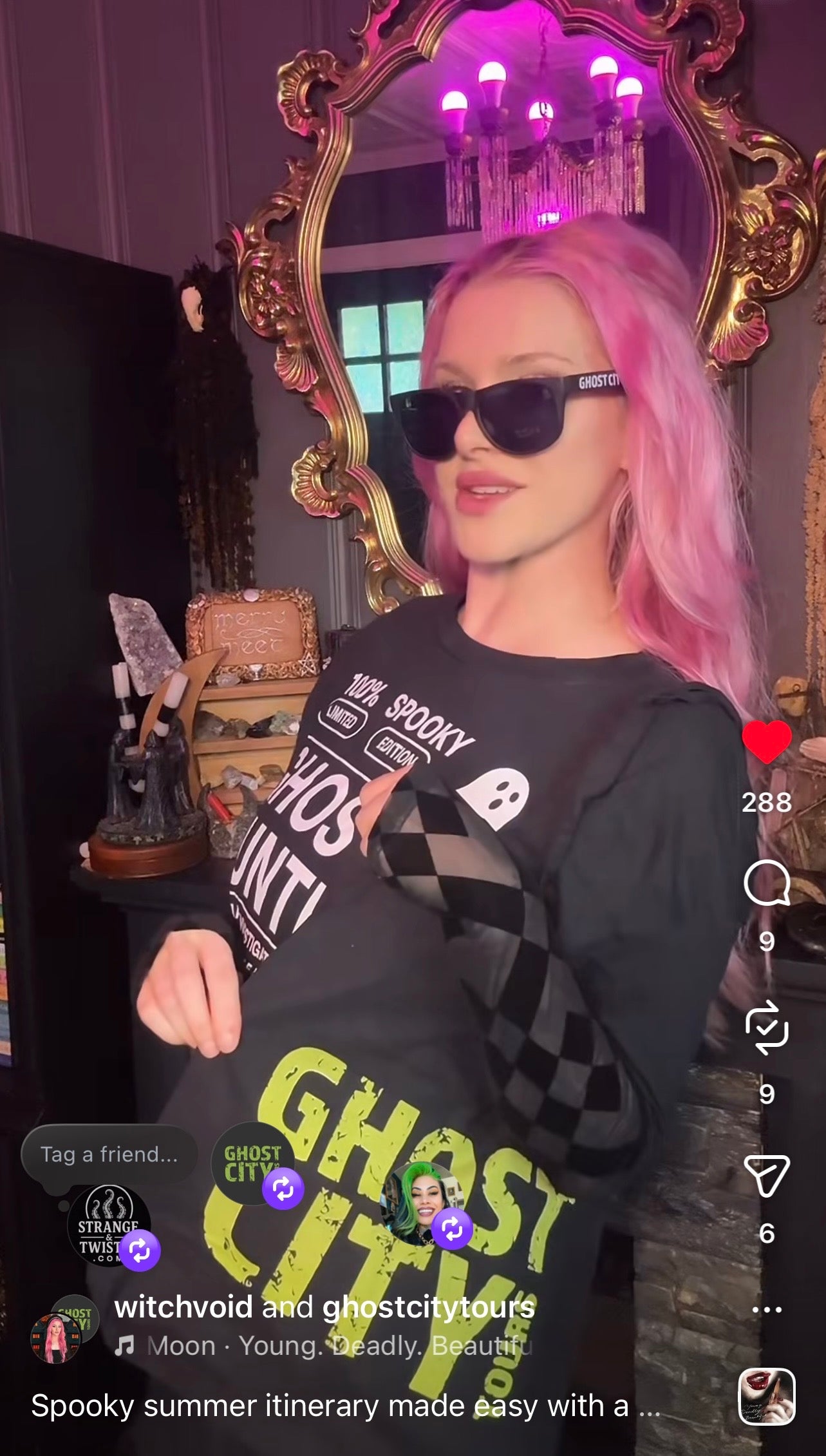 witchvoid collaboration with Strange & Twisted showcasing t-shirt on instagram